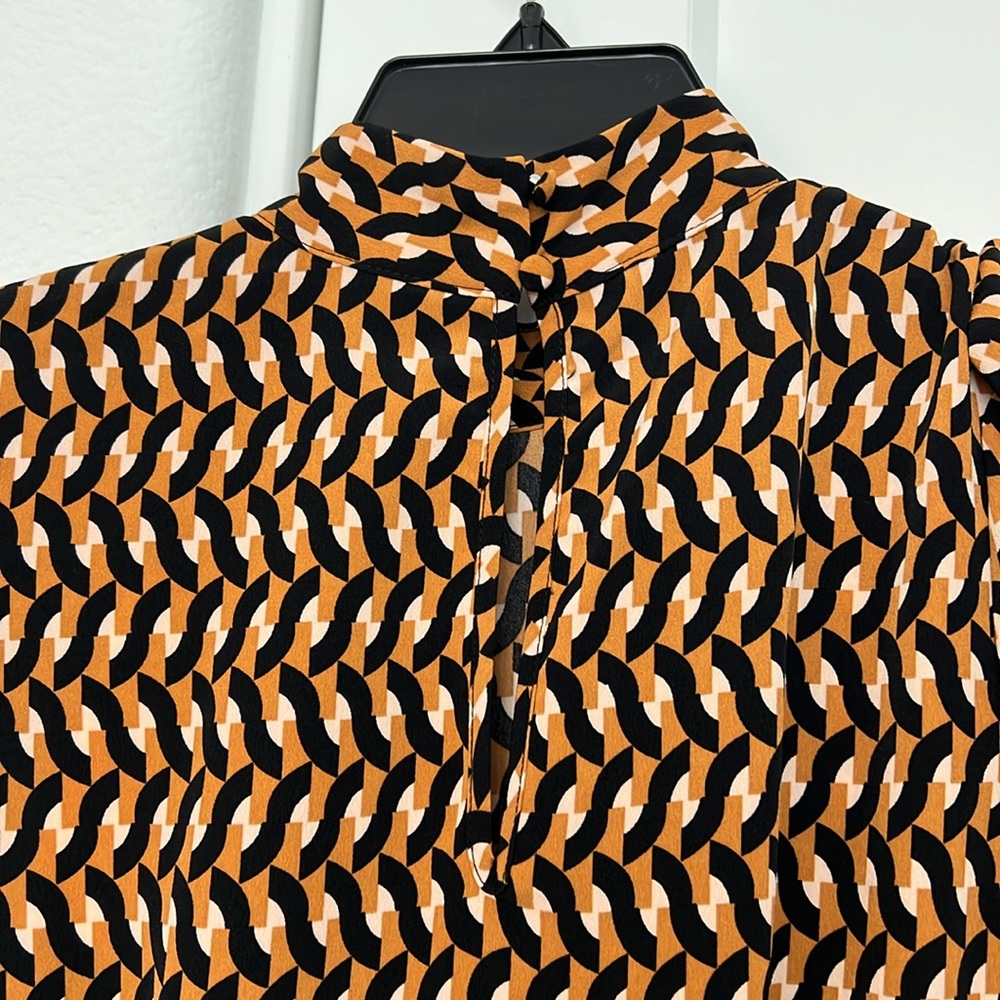 NWT Who What Wear Geometric Print Puff Sleeve Dress - Picture 7 of 16